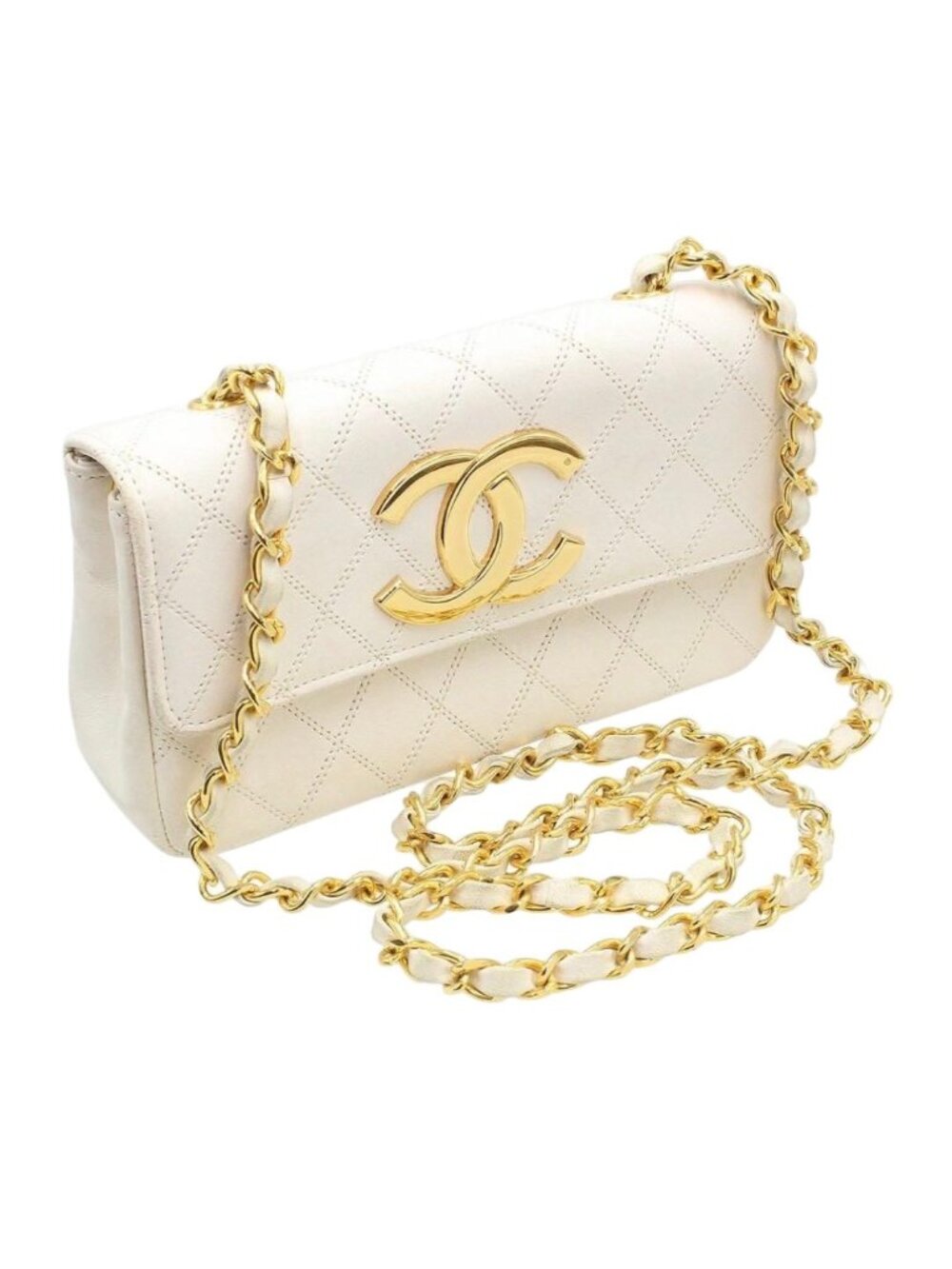 Chanel Jumbo CC Logo Mini Bicolor Chain Shoulder Bag